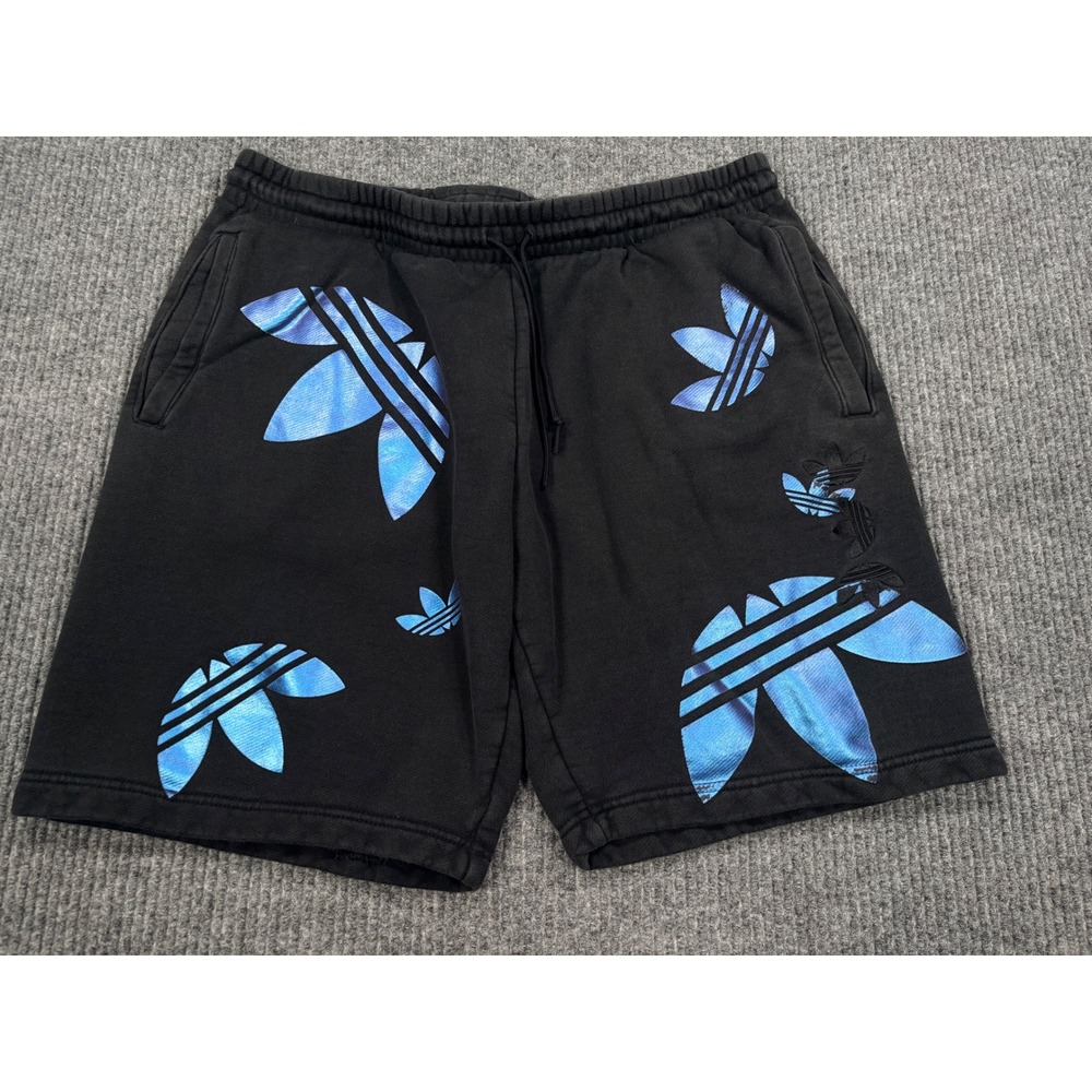Adidas Originals Scattered Trefoil Logo Shorts Black Blue GD0984 Mens M